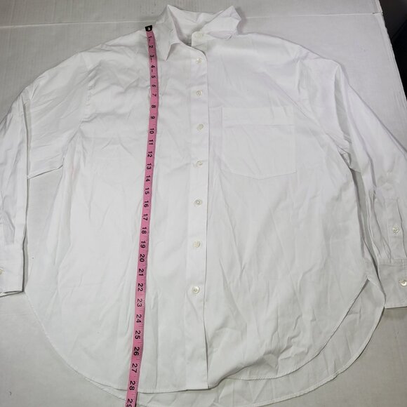 Madewell Women White Poplin Oversized Button-Up Long Sleeve Shirt Size S - Picture 4 of 7